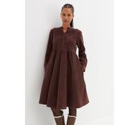 Midikleid BONPRIX "Kleid aus Baumwollcord", Damen, Gr. 52, N-Gr, braun (terrabraun), Obermaterial: 98% Baumwolle, 2% Elasthan, A-Linie, Kleider Midikleid, für entspannten Look, aus weichem Baumwollcor