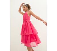 Midikleid BONPRIX, Mädchen, Gr. 158, N-Gr, pink (dunkelpink), Obermaterial: 100% Polyester. Futter: 100% Polyester, festlich, regular fit, Kleider Midikleid, ärmelloses Design, elastische Taille, mit