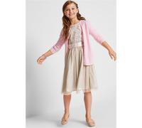 Midikleid BONPRIX, Mädchen, Gr. 170, N-Gr, silber (silberfarben), Obermaterial 2: 100% Polyester. Futter: 100% Polyester. Innenseite: 100% Polyester, festlich, regular fit, Kleider Midikleid, für fest