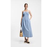 Midikleid BOSS ORANGE "Diplyn Premium Damenmode", Gr. 44, N-Gr, open miscellaneous 978, Popeline, Obermaterial: 100% Baumwolle, gestreift, regular fit Midi, Kleider Midikleid, aus Baumwoll-Popeline, R