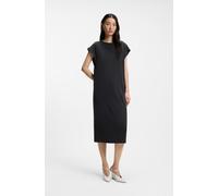 Midikleid BOSS ORANGE "Endra Premium Damenmode", Damen, Gr. L, N-Gr, schwarz 001, Jersey, Obermaterial: 70% Modal, 30% Polyester, unifarben, gerade Midi, Rundhals, abgesteppte Kante, Kleider Midikleid