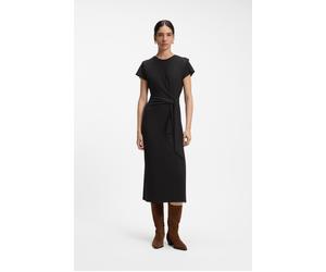 Midikleid BOSS ORANGE "Erlays Premium Damenmode", Damen, Gr. M, N-Gr, schwarz (schwarz 001), Jersey, Obermaterial: 95% Modal, 5% Elasthan, unifarben, figurbetont Midi, Rundhals, Kleider Midikleid, mit