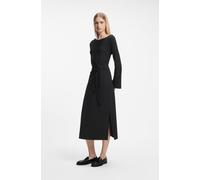 Midikleid BOSS ORANGE "Erlot Premium Damenmode", Damen, Gr. XL, N-Gr, schwarz (schwarz 001), Jersey, Obermaterial: 95% Modal, 5% Elasthan, unifarben, regular fit Midi, Kleider Midikleid, in Jerseyqual