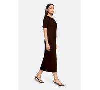Midikleid CARTOON "Damen mit Raffung", Damen, Gr. 36, Normalgrößen, dunkelbraun, Obermaterial: 67% Viskose, 28% Polyamid, 5% Elasthan, tailliert lang, Rundhals, Kleider Midikleid (66138300-36) dunkelb