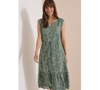 Midikleid CECIL, Damen, Gr. 3XL (48), US-Größen, khaki, Stoff, 100% Viskose, Paisley, normal wadenlang, Rundhals, Umschlagbund, Kleider Midikleid, mit Paisleymuster (23156230-XXXL) khaki