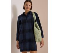 Midikleid CECIL, Damen, Gr. L (42), US-Größen, urban dunkelblau, Web, 100% Baumwolle, kariert, comfort fit kniefrei, V-Ausschnitt, Bündchen, Kleider Midikleid, knielang (22585910-L) urban dunkelblau