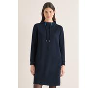 Midikleid CECIL, Damen, Gr. M (40), US-Größen, universal blau, Stoff, 53% Polyester, 40% Baumwolle, 7% Elasthan, unifarben, normal kniefrei, hoch geschlossener Ausschnitt, Bündchen, Kleider Midikleid,