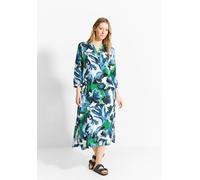 Midikleid CECIL, Damen, Gr. S (38), US-Größen, weiß (vanilleweiß), Stoff, 100% Viskose, bedruckt, gerade Midi, Rundhals, Bündchen, Kleider Midikleid, aus Viskose (28032547-S) vanilleweiß