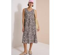 Cecil Damen 1409212 Midikleid mit V-Neck und Zebraprint (1er Pack)