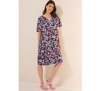 Midikleid CECIL, Damen, Gr. XL (44), N-Gr, weiß (vanilleweiß), Web, Obermaterial: 100% Viskose, gemustert, lässig geschnitten kniefrei, Rundhals, Kleider Midikleid, mit grafischem Muster (32187213-XL)