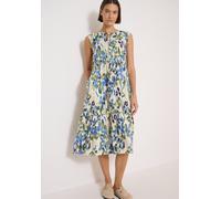 Midikleid CECIL, Damen, Gr. XL (44), US-Größen, cashmere beige, Stoff, 100% Viskose, gemustert, normal wadenlang, Rundhals, abgesteppt, Kleider Midikleid, aus Viskose (25210424-XL) cashmere beige