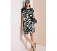 Midikleid CECIL, Damen, Gr. XL (44), US-Größen, grün (palm breeze grün), Stoff, 100% Viskose, gemustert, comfort fit kniefrei, Rundhals, Bündchen, Kleider Midikleid, aus Viskose (53020665-XL) palm bre