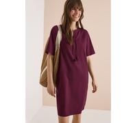 Midikleid CECIL, Damen, Gr. XL (44), US-Größen, lila (sweet grape rot), Web, 75% Baumwolle, 25% Modal, unifarben, comfort fit knielang, Rundhals, normaler Saum, Kleider Midikleid, knielang (12937542-X
