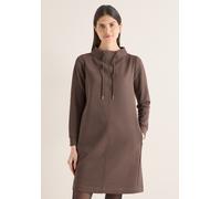 Midikleid CECIL, Damen, Gr. XL (44), US-Größen, urban taupe, Stoff, 53% Polyester, 40% Baumwolle, 7% Elasthan, unifarben, normal kniefrei, hoch geschlossener Ausschnitt, Bündchen, Kleider Midikleid, m