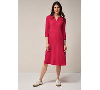 Midikleid CECIL, Damen, Gr. XS36, US-Größen, rot (glazed apple rot), Stoff, 56% Viskose, 43% Polyester, 1% Elasthan, unifarben, normal knielang, Rundhals, Bündchen, Kleider Midikleid, knielang (787537