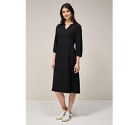 Cecil Damen Seersucker-Kleid mit Volants in Schwarz, Gr: XS