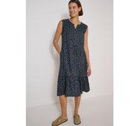 Midikleid CECIL, Damen, Gr. XXL (46), US-Größen, blau (dried olive grün), Stoff, 100% Viskose, gemustert, normal wadenlang, Rundhals, abgesteppt, Kleider Midikleid, mit grafischem Muster (90266110-XXL