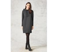Midikleid CECIL, Damen, Gr. XXL (46), US-Größen, grau (dunkelgrau melange), Stoff, 67% Polyester, 30% Viskose, 3% Elasthan, gestreift, normal kniefrei, ohne Ausschnitt, Bündchen, Kleider Midikleid, mi