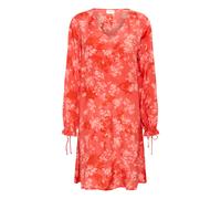 Midikleid CREAM "Damen Kleid CRBeatrice", Damen, Gr. 38, N-Gr, rot (rot flower), Obermaterial: 55% Viskose LENZING ECOVERO CV LenzEcov. 45% Viskose CV., Kleider Midikleid (72115111-38) rot flower