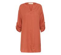 Midikleid CREAM "Damen Kleid CRVenta", Damen, Gr. 38, N-Gr, rot (bruschetta), Obermaterial: 70% Viskose CV. 30% Leinen LI., Kleider Midikleid (39319340-38) bruschetta