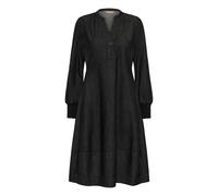 Midikleid CULTURE "Casual CUALLURA", Damen, Gr. L, N-Gr, schwarz (schwarz wash), Obermaterial: 90% Baumwolle CO. 10% Lyocell CLY., Kleider Midikleid (91964939-L) schwarz wash