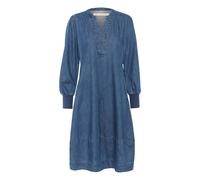 Midikleid CULTURE "Casual CUALLURA", Damen, Gr. XXL, N-Gr, blau (dunkelblau wash), Obermaterial: 90% Baumwolle CO. 10% Lyocell CLY., Kleider Midikleid (37233509-XXL) dunkelblau wash