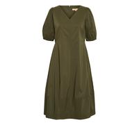 Midikleid CULTURE "Damen Kleid CUantoinett", Damen, Gr. XL, N-Gr, grün (burnt olive), Obermaterial: 65% Baumwolle CO. 33% Polyester PES. 2% Elasthan EL., Kleider Midikleid (77607131-XL) burnt olive