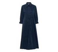 Midikleid CULTURE "Kleid CUantoinett", Damen, Gr. XS, N-Gr, blau (blau iris), Obermaterial: 65% Baumwolle CO. 33% Polyester PES. 2% Elasthan EL., Kleider Midikleid (59103604-XS) blau iris