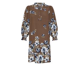 Midikleid FRANSA "Damen Casual FRCARRIE", Damen, Gr. M, N-Gr, braun (petal poise raindrum), Obermaterial: 80% Viskose CV. 20% Polyamid PA., Kleider Midikleid (43925903-M) petal poise raindrum
