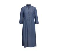 Midikleid GOLDNER "Kleid mit Hemdblusenkragen", Damen, Gr. 46, N-Gr, grau (taubenblau), Obermaterial: 100% Lyocell CLY., normal, Sonstiges, Kleider Midikleid, Ohne (45787065-46) taubenblau