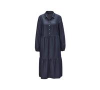 Midikleid GOLDNER "Kurzgröße Tencel-Kleid", Damen, Gr. 24, K-Gr, blau, Obermaterial: 100% Lyocell CLY., Gummibündchen, Kleider Midikleid, Ohne (42218761-24) blau