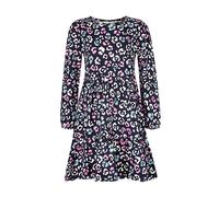 Midikleid HAPPY GIRLS, Mädchen, Gr. 122, N-Gr, blau (navy), Jersey, Obermaterial: 100% Baumwolle, bedruckt, regular fit, Rundhals, Kleider Midikleid (52537010-122) navy