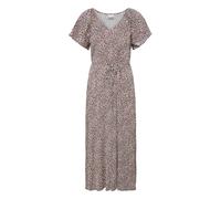 Midikleid ICHI "Casual IHAYA", Damen, Gr. 36, N-Gr, beige (beige, pink leopard flower), Obermaterial: 97% Viskose CV. 3% Elasthan EL., Kleider Midikleid (94502200-36) beige, pink leopard flower