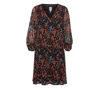 Midikleid ICHI "Kleid IHBALLY", Damen, Gr. 38, N-Gr, schwarz (schwarz small multi flower), Obermaterial: 60% Polyester Pol. recyc.. 40% Polyester PES., Kleider Midikleid (50384948-38) schwarz small mu