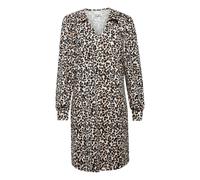 Midikleid ICHI "Kleid IHKATE", Damen, Gr. L, N-Gr, braun (leo mix 1), Obermaterial: 74% Polyester PES. 22% Viskose CV. 4% Elasthan EL., Kleider Midikleid (25726213-L) leo mix 1