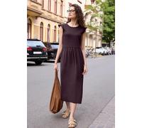 Midikleid im Strukturmix mit Rundhals