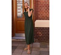 Midikleid im Strukturmix mit Rundhals