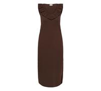 Midikleid KAFFE CURVE "Damen Kleid KCdiddie", Damen, Gr. M, N-Gr, braun (coffee bean), Obermaterial: 95% Baumwolle CO. 5% Elasthan EL., Kleider Midikleid (89543101-M) coffee bean