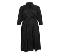 Midikleid KAFFE CURVE "Damen Kleid KCemina", Damen, Gr. 44, N-Gr, schwarz (schwarz deep), Obermaterial: 50% Viskose CV. 50% Viskose LENZING ECOVERO CV LenzEcov., Kleider Midikleid (74970522-44) schwar