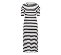 Midikleid KAFFE CURVE "Damen Kleid KChellen", Damen, Gr. M, N-Gr, weiß (chalk, schwarz stripes), Obermaterial: 45% Polyester PES. 25% Baumwolle CO. 25% Viskose CV. 5% Elasthan EL., Kleider Midikleid (