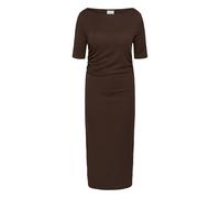 Midikleid KAFFE CURVE "Damen Kleid KCkristin", Damen, Gr. M, N-Gr, braun (coffee bean), Obermaterial: 95% Polyester PES. 5% Elasthan EL., Kleider Midikleid (74888565-M) coffee bean