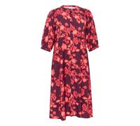 Midikleid KAFFE CURVE "Damen Kleid KCmaddi", Damen, Gr. 52, N-Gr, rot (rot tone graphic print), Obermaterial: 85% Viskose LENZING ECOVERO CV LenzEcov. 15% Nylon NY., Kleider Midikleid (93992251-52) ro