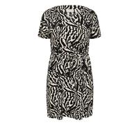 Midikleid KAFFE CURVE "Damen Kleid KCmella", Damen, Gr. XL, N-Gr, schwarz (schwarz deep, chalk s animal), Obermaterial: 95% Viskose CV. 5% Elasthan EL., Kleider Midikleid (99357208-XL) schwarz deep, c