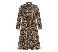 Midikleid KAFFE CURVE "Damen Kleid KColivia", Damen, Gr. 52, N-Gr, schwarz (schwarz deep, nomad print), Obermaterial: 50% Viskose CV. 50% Viskose LENZING ECOVERO CV LenzEcov., Kleider Midikleid (30822