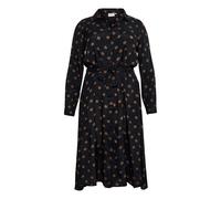 Midikleid KAFFE CURVE "Damen Kleid KColivia", Damen, Gr. 54, N-Gr, schwarz (schwarz with mustang dot), Obermaterial: 50% Viskose CV. 50% Viskose LENZING ECOVERO CV LenzEcov., Kleider Midikleid (574230