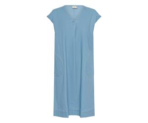 Midikleid KAFFE "Damen Kleid BPditte", Damen, Gr. S, N-Gr, blau (medium blau chambray), Obermaterial: 100% Baumwolle CO., Kleider Midikleid (48671067-S) medium blau chambray