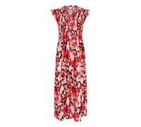 Midikleid KAFFE "Damen Kleid BPissa", Damen, Gr. S, N-Gr, rot (rot toned flower print), Obermaterial: 100% Viskose LENZING ECOVERO CV LenzEcov., Kleider Midikleid (81718355-S) rot toned flower print