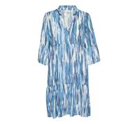 Midikleid KAFFE "Damen Kleid KAarina", Damen, Gr. 42, N-Gr, blau (blau abstract print), Obermaterial: 100% Viskose LENZING ECOVERO CV LenzEcov., Kleider Midikleid (25682620-42) blau abstract print