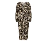 Midikleid KAFFE "Damen Kleid KAcelia", Damen, Gr. 36, N-Gr, beige (feather gray, schwarz graphic), Obermaterial: 83% Viskose CV. 17% Polyamid PA., Kleider Midikleid (55488248-36) feather gray, schwarz