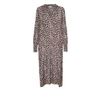 Midikleid KAFFE "Damen Kleid KAdrylia", Damen, Gr. 36, N-Gr, beige (feather gray leo print), Obermaterial: 50% Viskose CV. 50% Viskose LENZING ECOVERO CV LenzEcov., Kleider Midikleid (86372309-36) fea